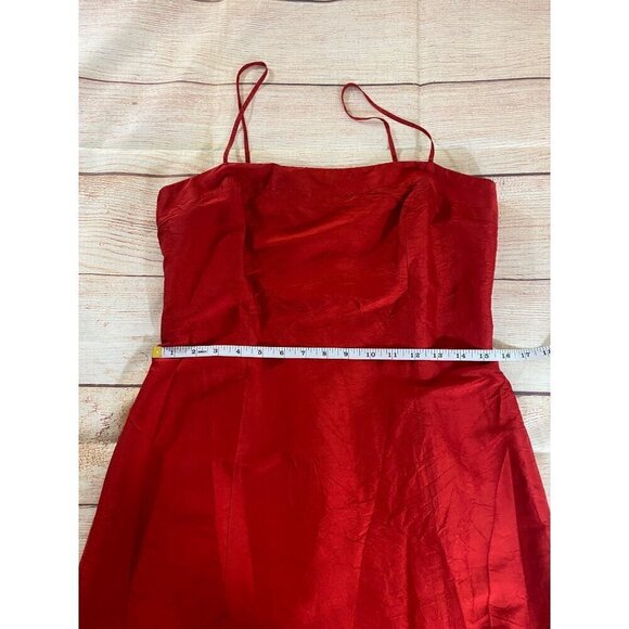 Ann Taylor Women's Red Silk Beaded Cocktail Dress - 8 - Picture 7 of 13